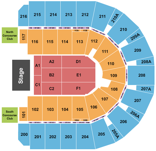 Vibrant Arena Journey Seating Chart
